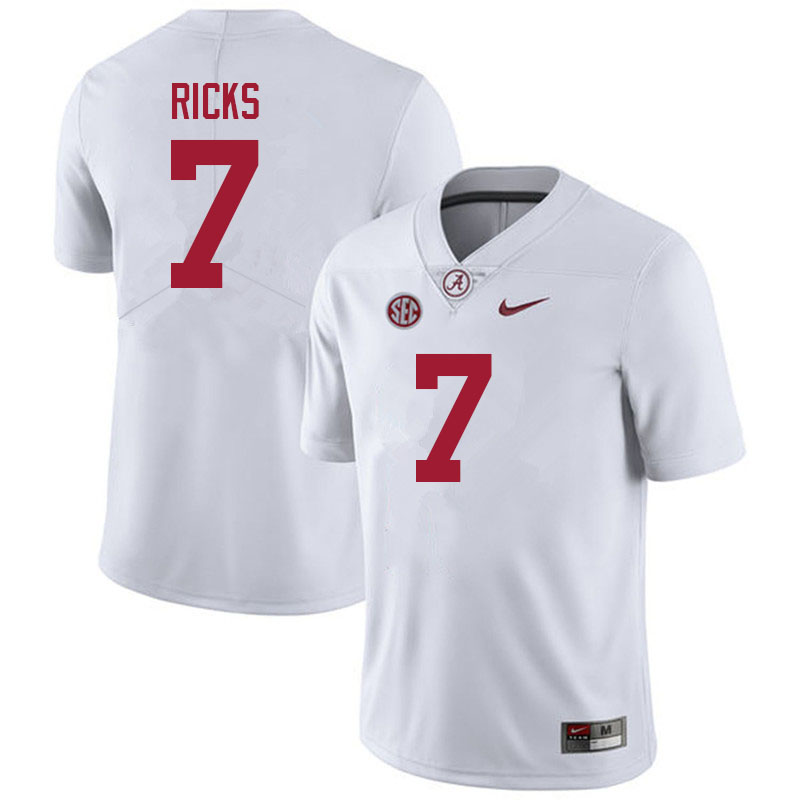 Men #7 Eli Ricks Alabama White Tide College Football Jerseys Sale-White